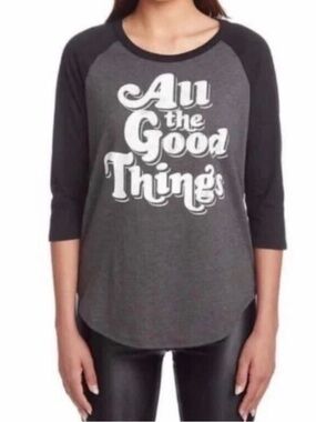 Chaser Graphic Raglan Tee "All the Good Things" - Dark Gray & Black - XXL